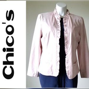 Chico's Open Ruffle Jacket - Size 3 (USA 16)
